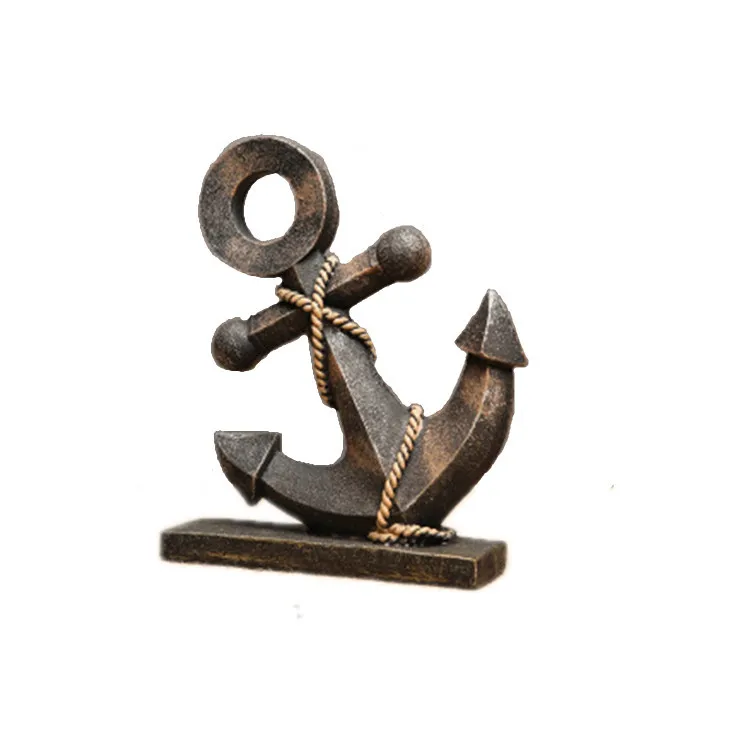 

Creative Mediterranean Marine Anchorage Sculpture Figurines Maritime Spirit Theme Bar Display Retro Model Props Home Decorations