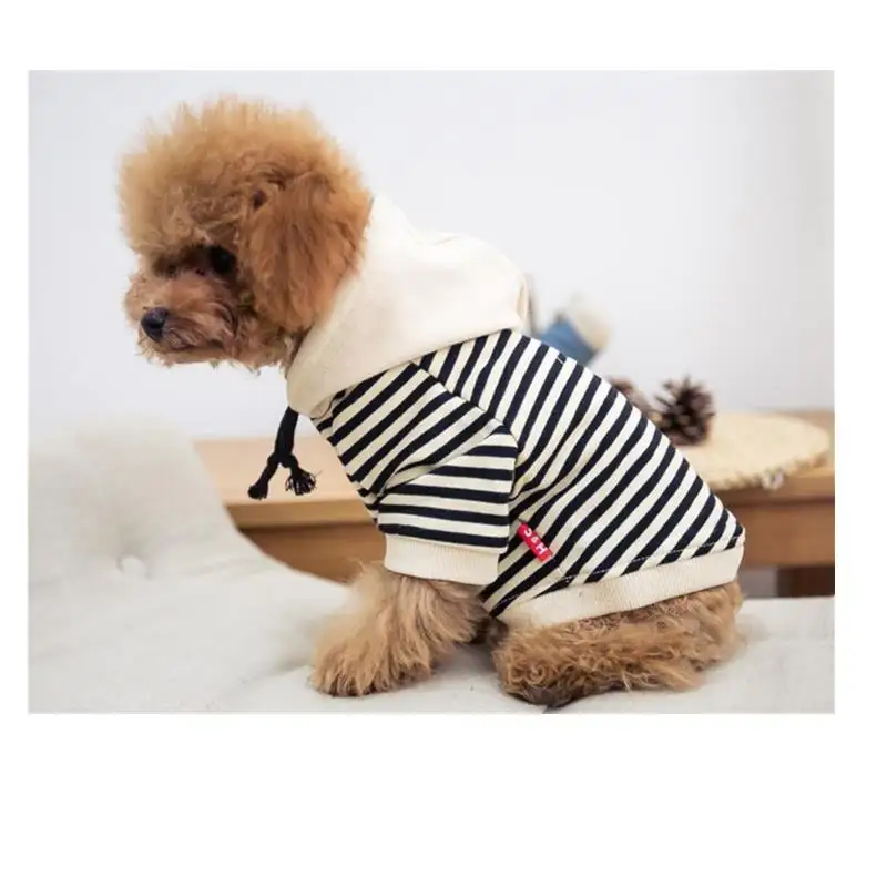 Весна новая горячая распродажа Толстовка для собак модная полосатая с капюшоном маленькая собака уличная модная одежда для взрослых домашних животных одежда для отдыха