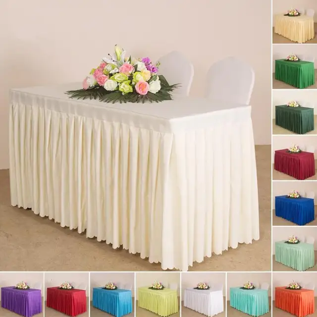 Luxury Table Cloth Fiber Customize Skirt Wedding Baby Shower Luxury Table Cloth Fiber Customize Skirt Wedding Baby Shower Birthday Party Decor Hotel Meeting Decoration