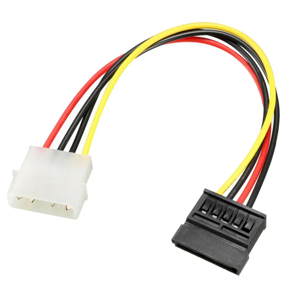 

Uxcell 1Pcs 4-Pin Male to SATA 15-Pin Female Molex IDE HDD Power Hard Drive Adapter Cable 16.5cm for Computer