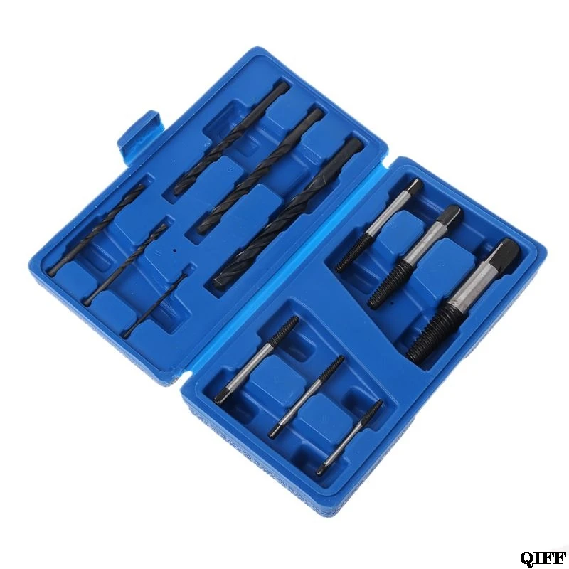 

Drop Ship&Wholesale 12Pcs/Set Screws Extractors Left Hand Drill Bits Tool Kit Storage Box Case APR29