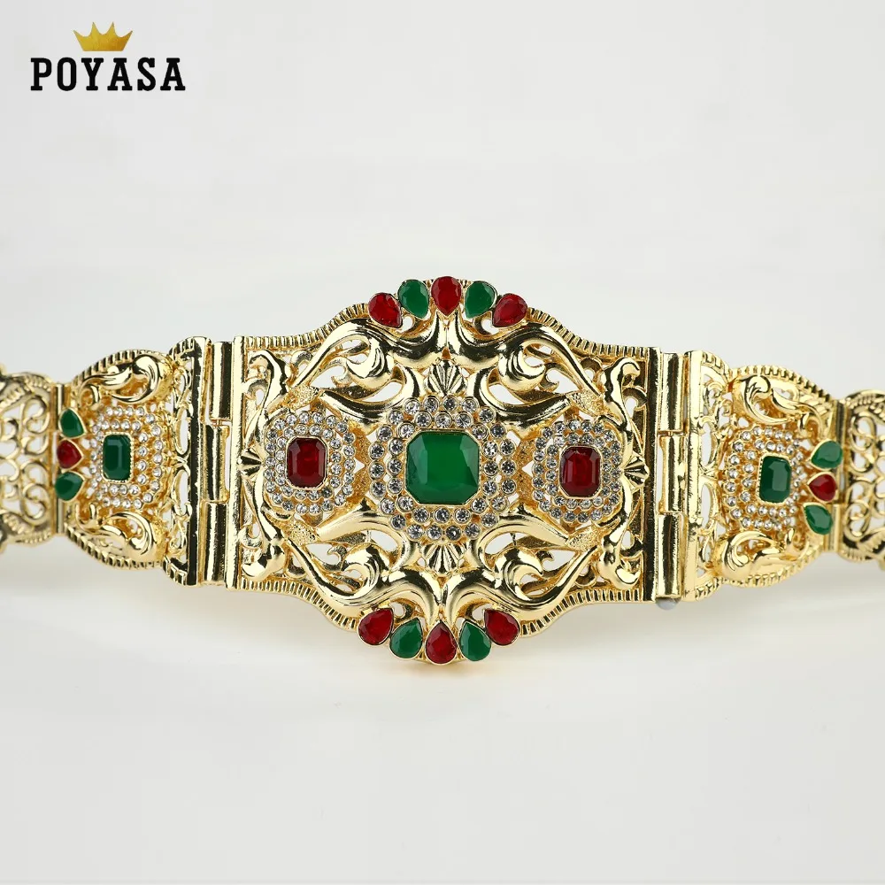 

Luxury Gold Color Women Belt Chain Metal Waistband Jewelry Long Adjustable Length Wedding Buckle Waist Belts 2019 free shipping