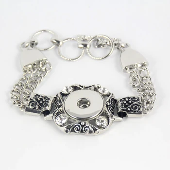

6pcs/lot Free Shipping Fashion 18mm Vintage Engrave Snaps Buttons Bracelet Bangles Diy DIY Snap Jewelry For Men High Quality