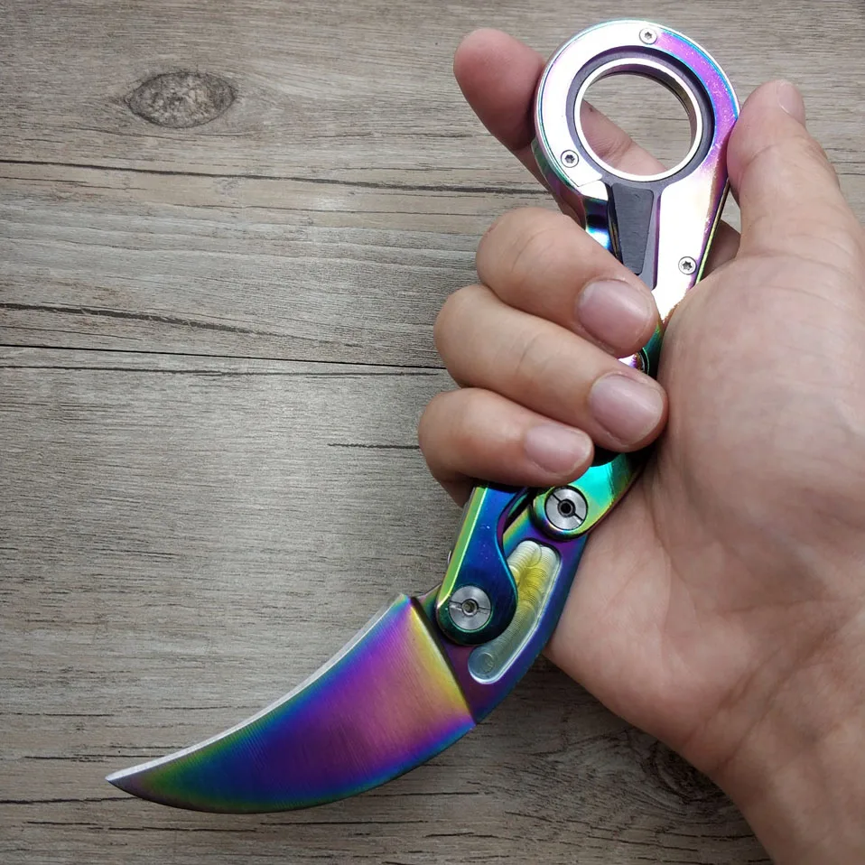 Skup Dropship fade karambit CSGO składany scyzoryk ze stali nierdzewnej przenośny counter strike mechaniczne taktyczne pazur narzędzie nóż edc