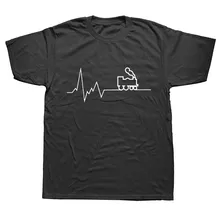 Heartbeat Railway T Shirt Men Funny Train Printed Cotton Tops For Men Summer Short Sleeve T-shirts Camisetas Clothing