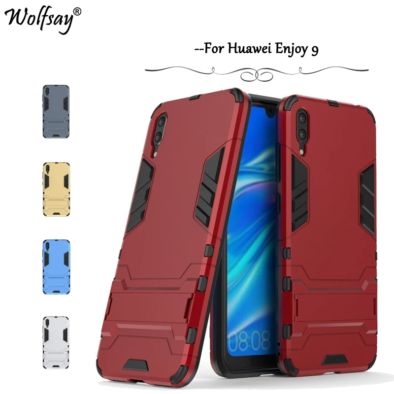 

For Huawei Enjoy 9 Case Slim Armor Rubber Hard PC Phone Case For Huawei Enjoy 9 Back Cover For Huawei Enjoy 9 Kickstand Fundas *