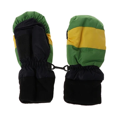 Утепленные детские варежки; теплые зимние детские перчатки для мальчиков и девочек; теплые хлопковые перчатки для сноуборда - Цвет: Зеленый
