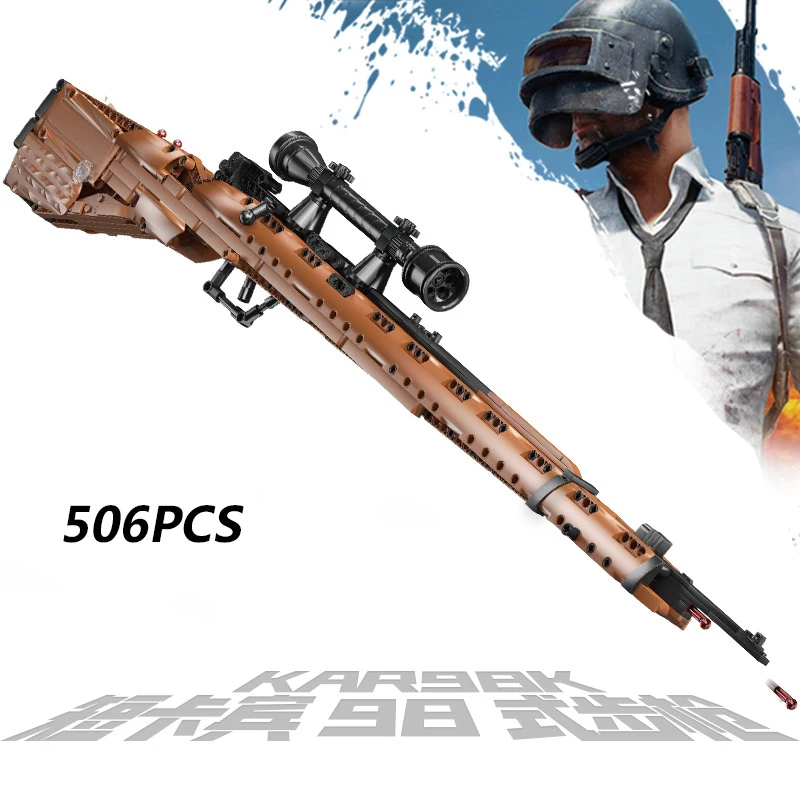 

PUBG Guns 98K Model Military Building Blocks Ww2 Sniper rifle Weapon Sets SWAT Bricks Boy Toy Gift