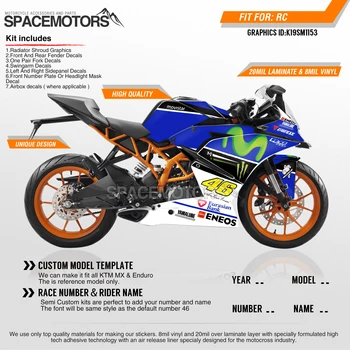 

MotoSpace Customized Team Graphics Backgrounds Decals 3M Custom Stickers For KTM RC390 2014 2015 2016 2017 2018 2019 153
