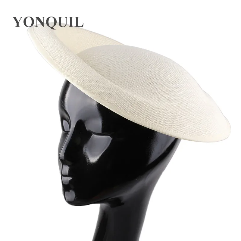 

Ivory craft hats 30cm imitation sinamay party headwear cocktail hat fascinator DIY hair accessories wedding Occasion headpiece