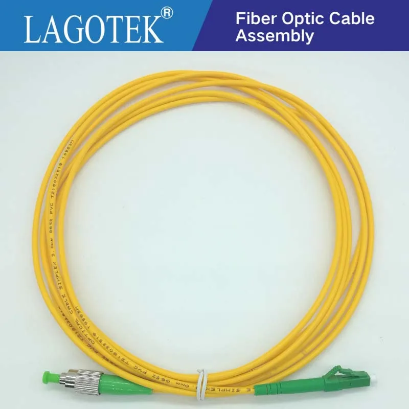 10PCS FC APC 3M Simplex Mode Fiber Optic Patch Cord Cable FC APC 3.0mm Jumper