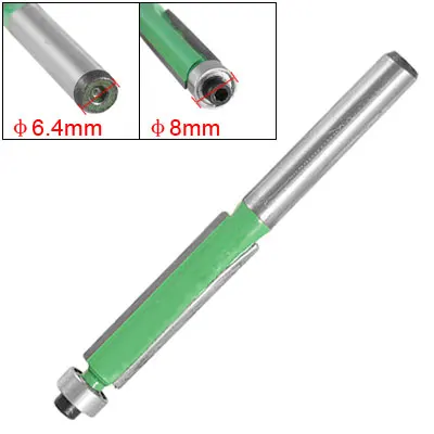 

UXCELL Flush Trimming 1/4" X 5/16" Double Flute Long  Straight Router Bit W Bearing