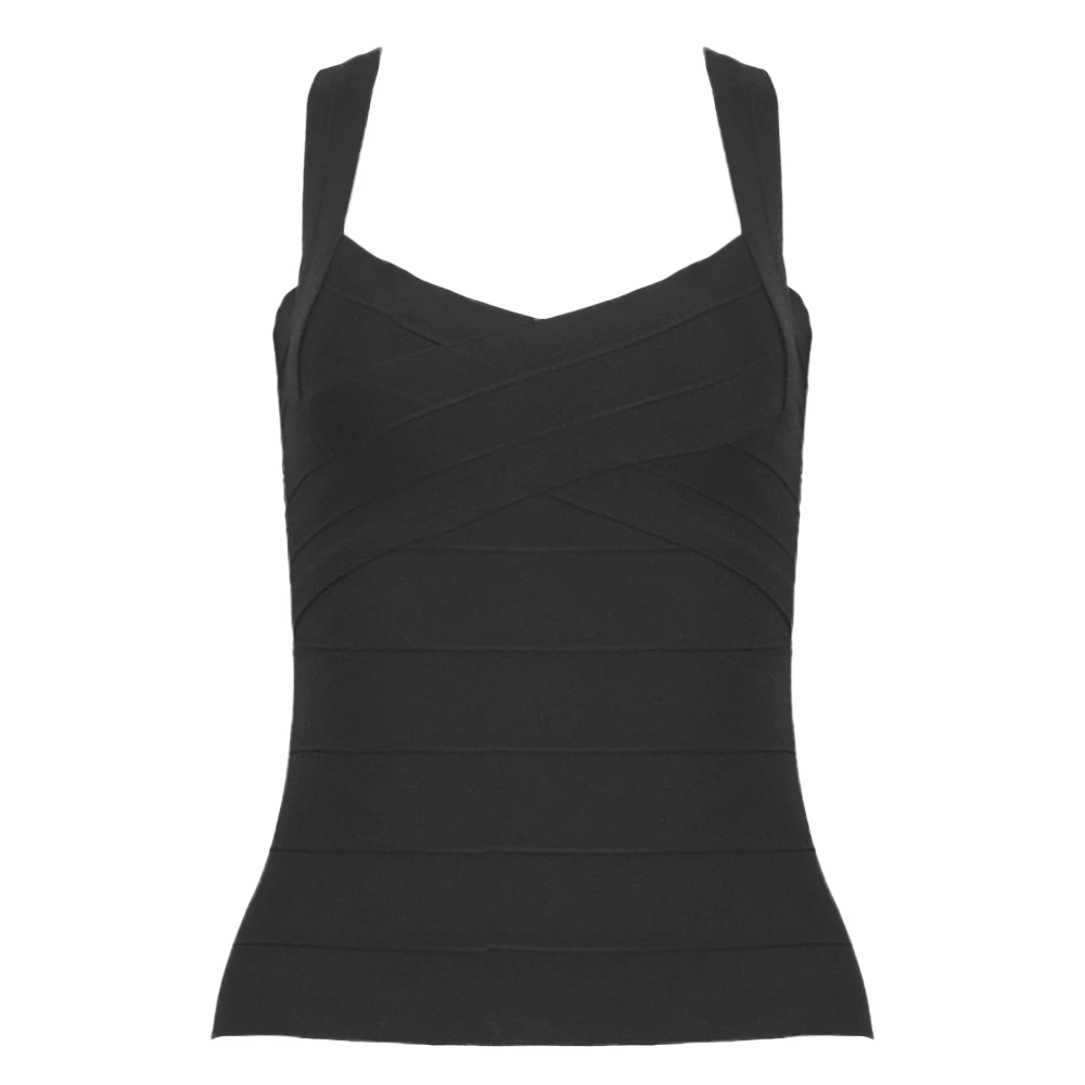 

BEAUKEY 2018 Black Sexy Regular Style Bandage Vest Tops Wholesale Plus Size XL