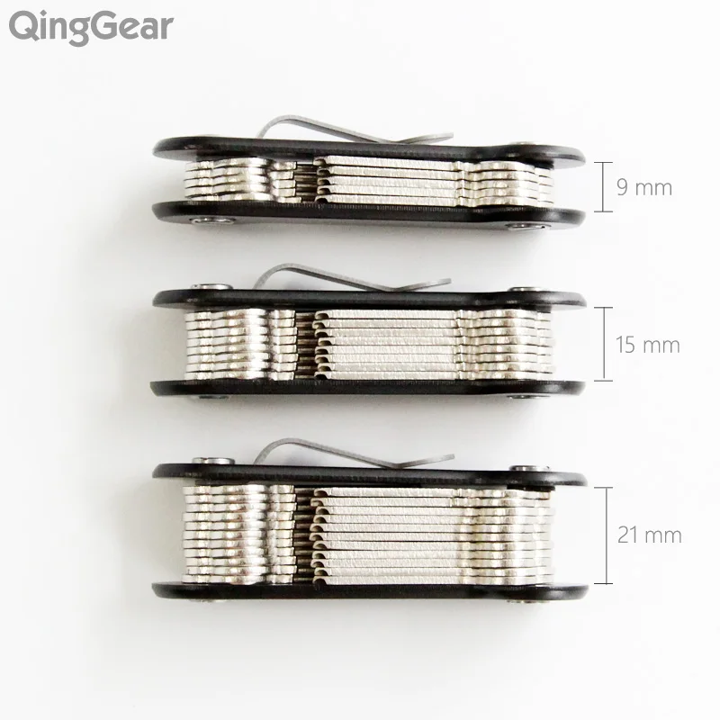 QingGear набор ручных инструментов, держатель для ключей, органайзер для ключей, карманный инструмент, организация с карманом, зажим, брелок