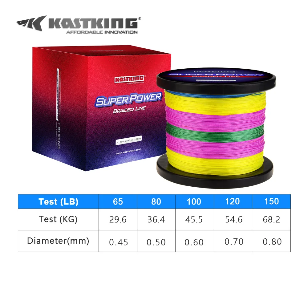 KastKing SuperPower 500M 1000M 8 Braided Line for Fishing Super Strong Japan PE Multifilament 65 80 100 120 150LB  Fishing Line 1