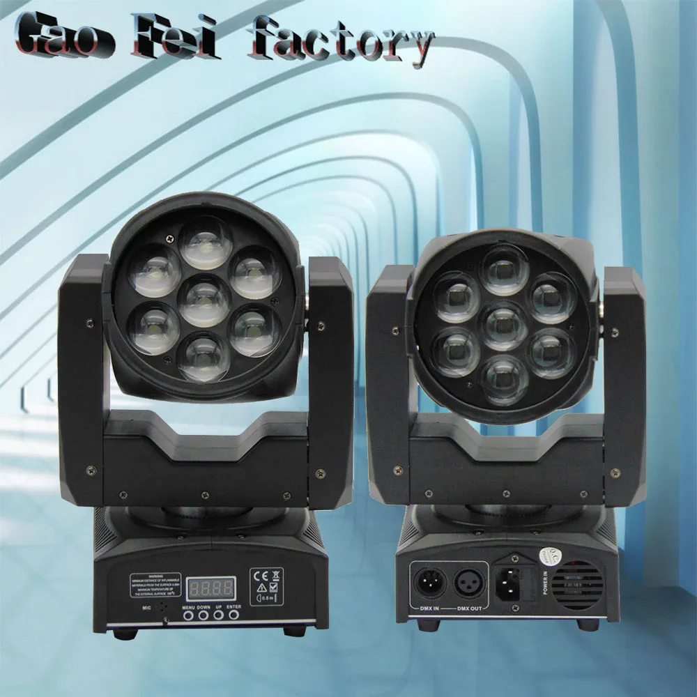 

minimum 2Pcs/Lot 7X12W RGBW 4IN1 Mini LED Moving Head Zoom High Power Stage Lights