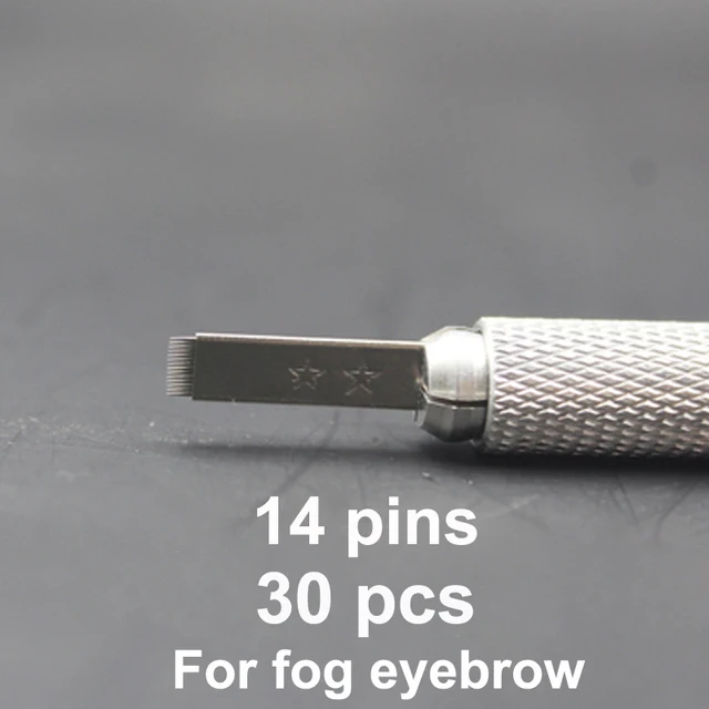 30PCS 14 Pins Fog Needles Blade For Permanent Eyebrow Tattoo Needle Tatoo Thin Manual Beauty Makeup Microblading Blades Eyebrow 30PCS 14 Pins Fog Needles Blade For Permanent Eyebrow Tattoo Needle Tatoo Thin Manual Beauty Makeup Microblading Blades Eyebrow