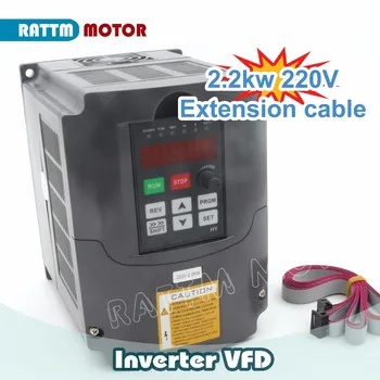 

Ukraine Free Delivery! HY 2.2KW 220V Variable Frequency VFD Inverter Output 3 phase 400Hz 10A&Extension cable/Control panel box