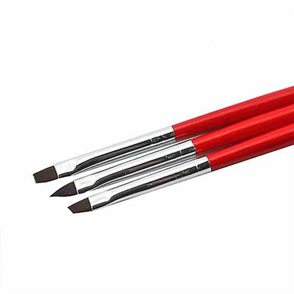 Высококачественная кисть для дизайна ногтей, плоская акриловая ручка для рисования, УФ-Гель-лак, французский дизайн, набор нейлоновых инструментов, горячая распродажа