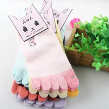 Мода г. Носки для девочек носком Для женщин милые хлопковые пять пальцев Носки для девочек для женщины Массаж скользят Носки для девочек носком женские 5 пар/лот