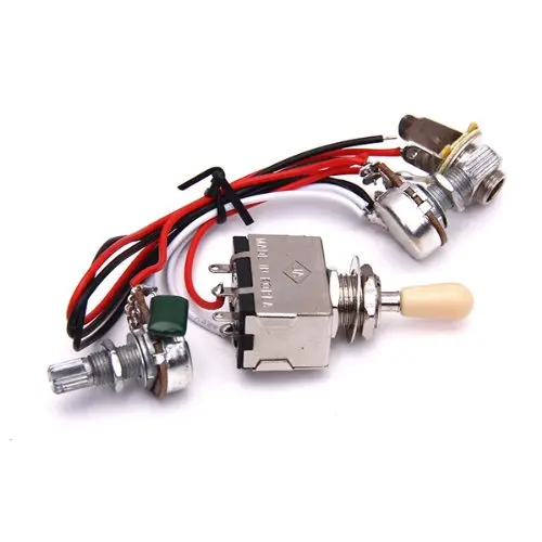 

2 PCS of (Guitar Circuit Wiring 3 Box Toggle Pickup Selector 3WBT/1V/1T/1J 2-500K Pot)