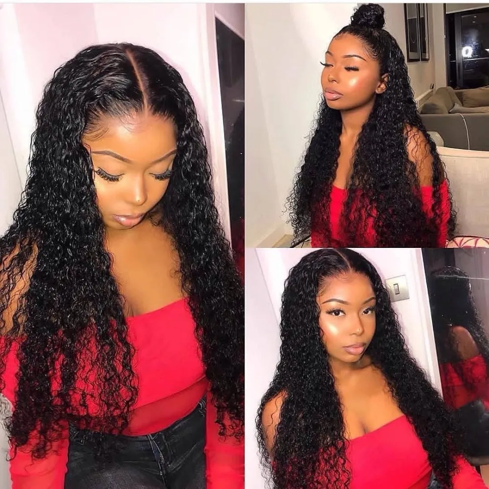 

Curly Wig Lace Front Human Hair Wigs For Black Women Remy Brazilian Lace Frontal Wig With Baby Hair Per Plucked Bleached Knots