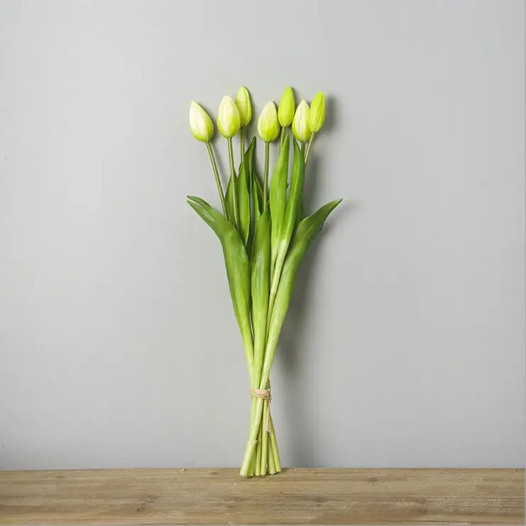 Flone искусственные тюльпаны, букет, искусственные цветы, имитация цветов, мини тюльпаны, букет для дома, свадьбы, вечеринки, офиса, Декор, Цветочный - Цвет: white