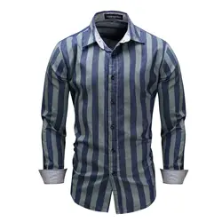 Новый Для Мужчин's дерсс рубашка с длинными рукавами Мужская Блузка 100% хлопковые топы Camisa Лонга Manga Ho мужчин s повседневные тонкие рубашки Fit