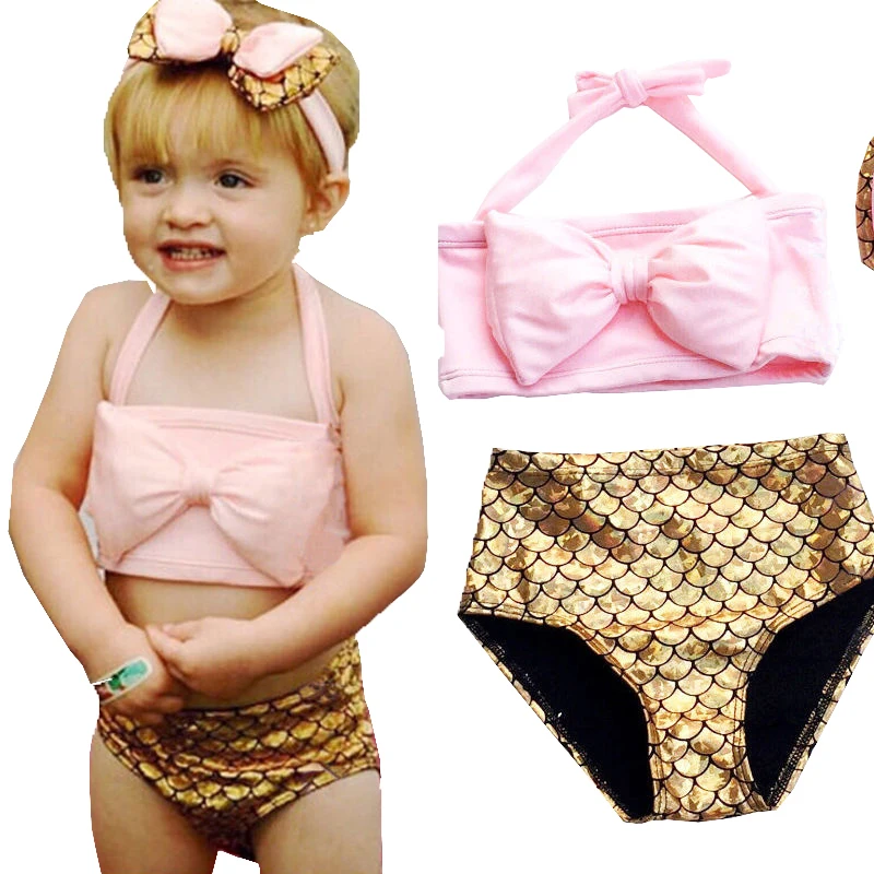 

Two-Piece Little Girl Mermaid Swimsuits Baby Kids Girls Bikini Suit Swimsuit Swimwear Bathing Swimming Costume Clothes Swimmer