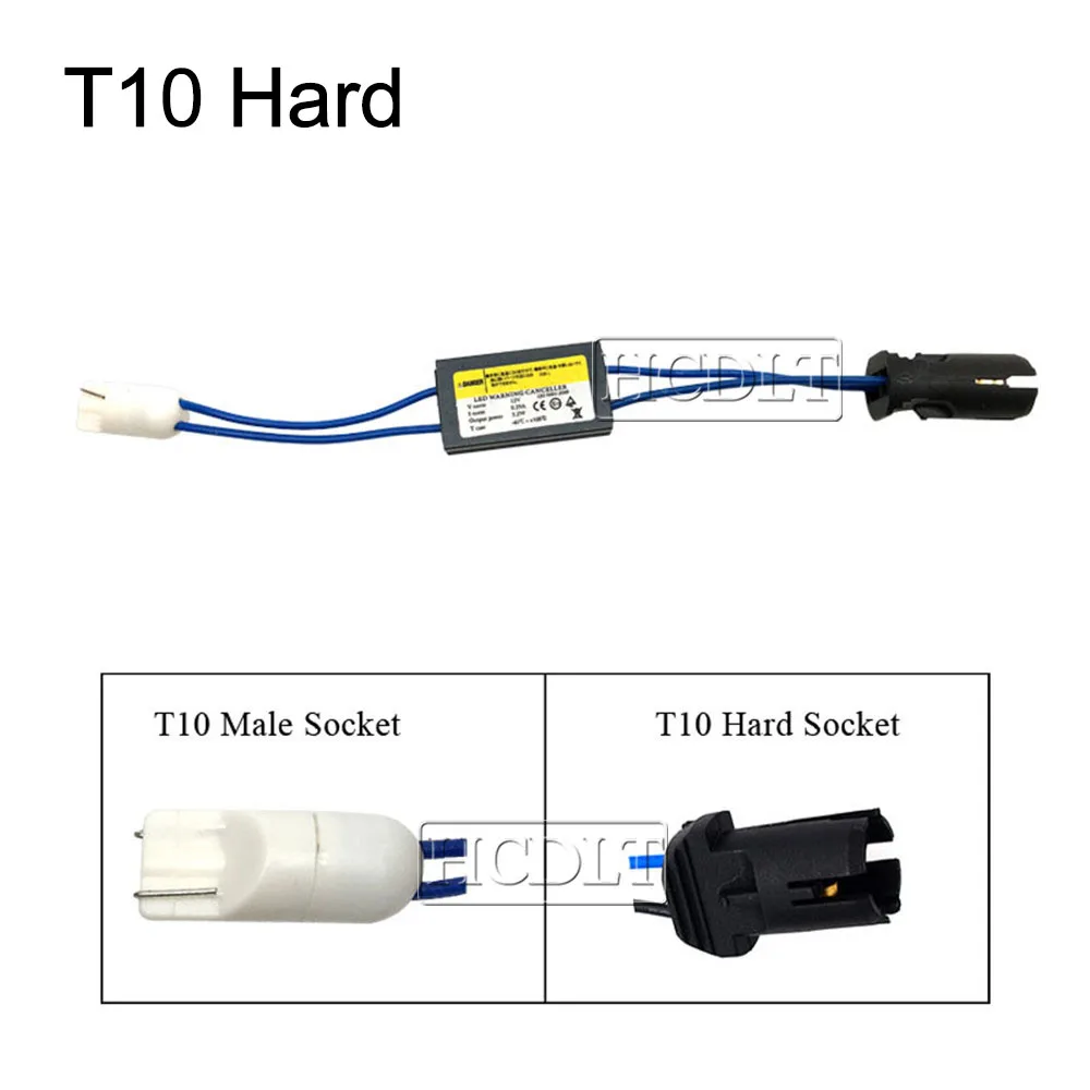 HCDLT Wholesale T10 LED Warning Canceller Decoder Car LED Turn Signal Lights T10 Hard Soft 194 W5W 168 Error Free Load Resistor (4)