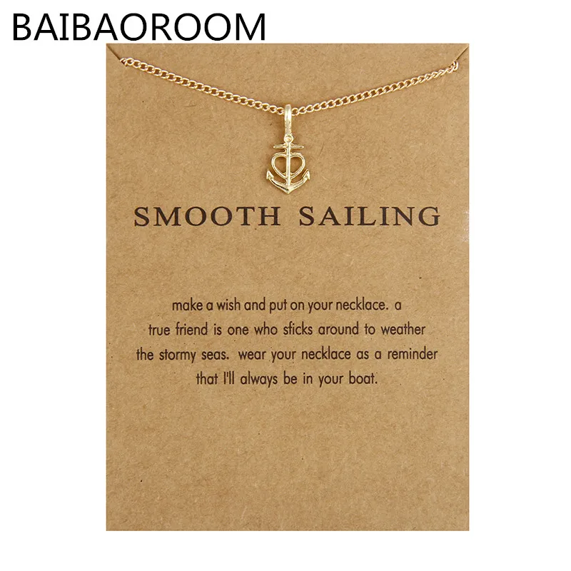 Fashion Jewelry New Arrived Love Anchor Smooth Sailing Chain Life Necklace Pendant For Women