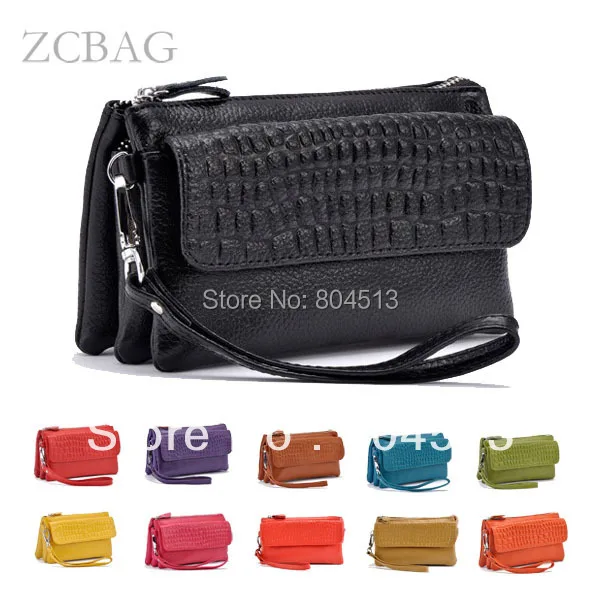 2016 New Designer Female Real Genuine Leather Women Wallet Cosmetic Mobile Phone Ladies Clutch Bag Coin Holder Purse Credit Card