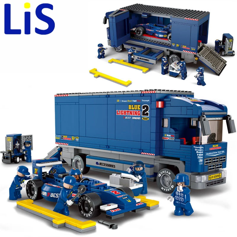 Lis Sluban Racing Truck Formula Car B0357 Building Block Sets 641pcs Educational DIY Jigsaw Construction Bricks toys SA703