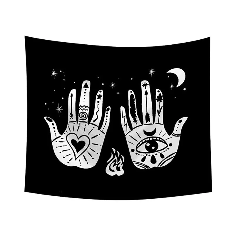 Sun Moon Tapestry Psychedelic Celestial Tarrot Hippie Hippy Polyster Tapestry Wall Hanging Throw Bedspread Beach Towel H05 (1)