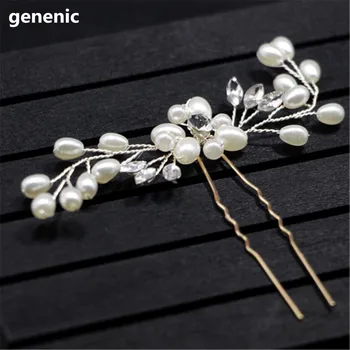 Wedding Bridal Pearl Flower Crystal Hair Pin Bridesmaids Clip Side Comb 4