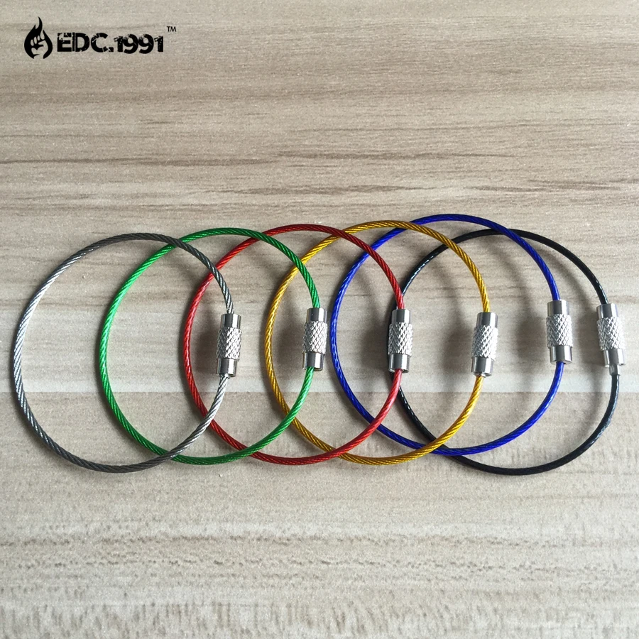 Free shipping 5pcs High Quality Metal Wire Stainless Steel Wire Rope Creative carabiner Keys hanging Cable EDC Tool Free shipping 5pcs High Quality Metal Wire Stainless Steel Wire Rope Creative carabiner Keys hanging Cable EDC Tool