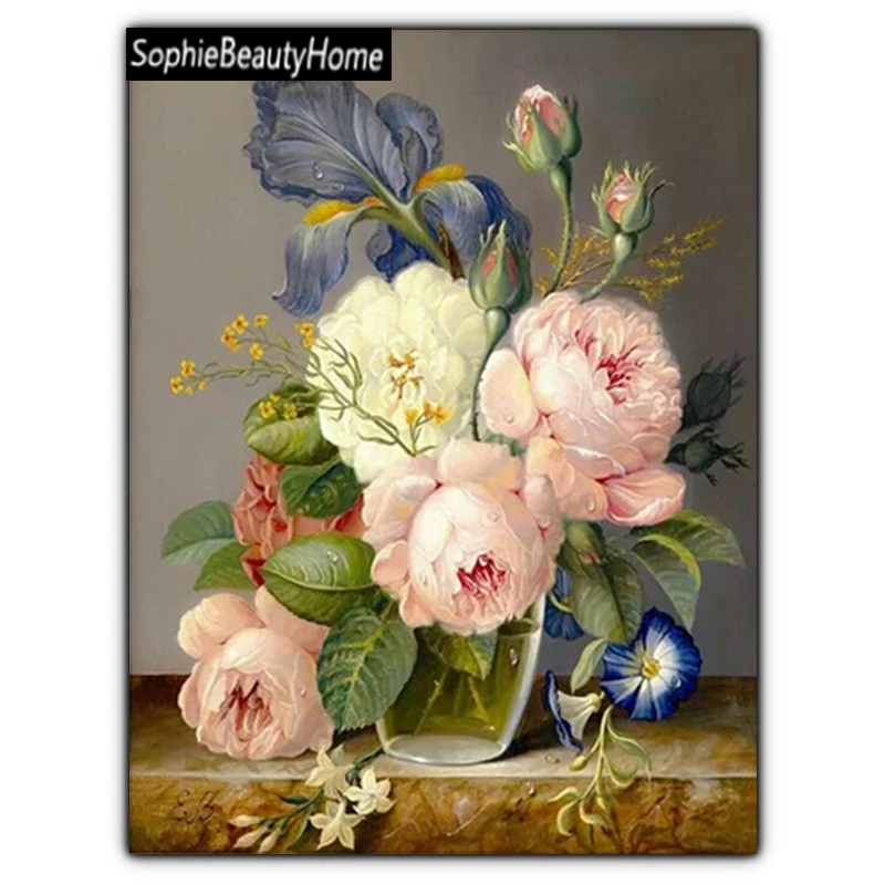 

5D diamond lacquer hand-painted flower modern home decor DIY diamond painted acupuncture full diamond mosaic