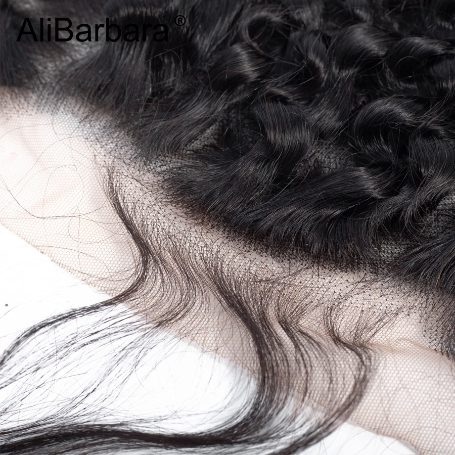 Алибарбара волосы бразильские кудрявые вьющиеся человеческие волосы фронтальные с пучками Remy 13X4 кружева фронтальные с 3 пучками волос ткет наращивание
