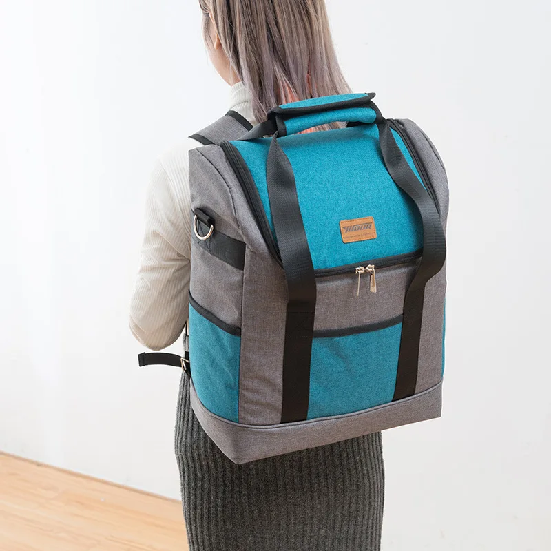Утолщение большой емкости Оксфорд водонепроницаемый охладитель рюкзак крутая термальная сумка транспортное средство инсулатон сумка на плечо Ланч-бокс для пикника - Цвет: backpack
