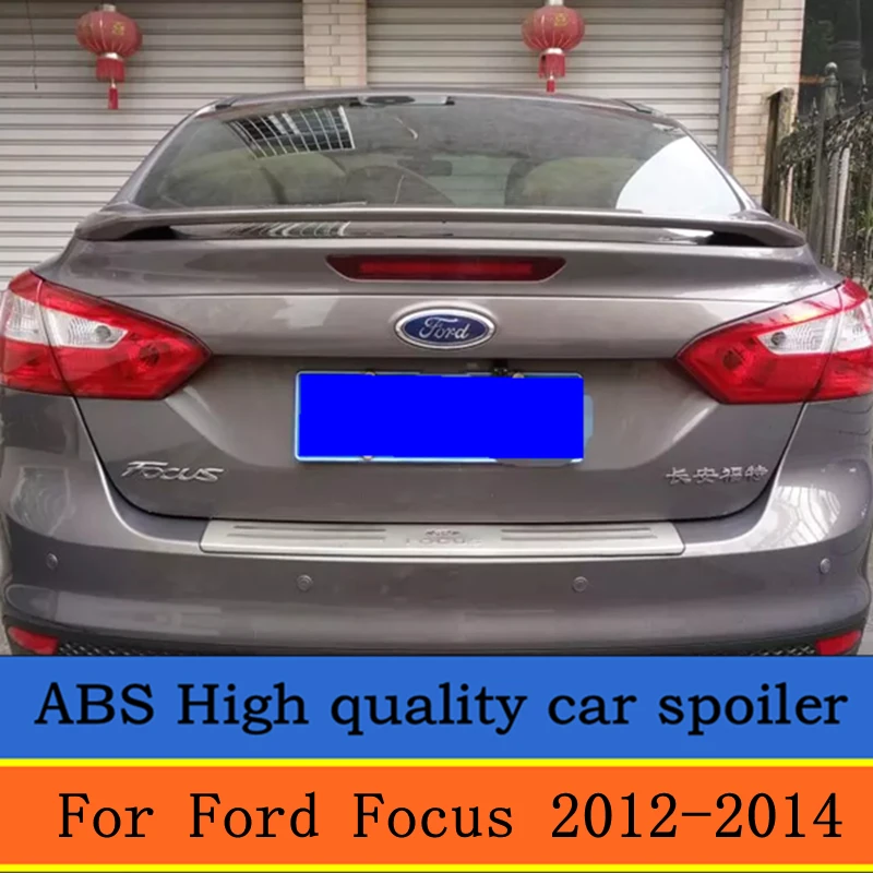 

For Ford Focus Spoiler High Quality ABS Material Car Rear Wing Primer Color Rear Spoiler For Ford Focus Spoiler 2012-2015