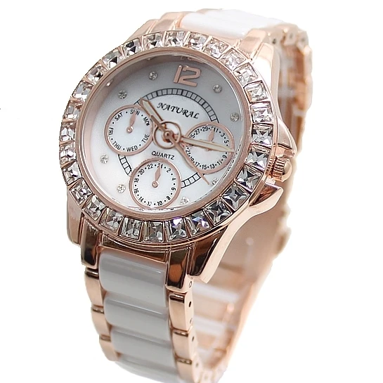 FW830F New Water Resist White Dial Ladies Ceramic Water Resistant Bracelet Watch