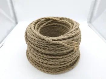 

10m/lot 2x0.75 Vintage Electrical rope Wire Twisted Cable Retro Braided Fabric DIY led pendant lamp hemp wire lamp power cord
