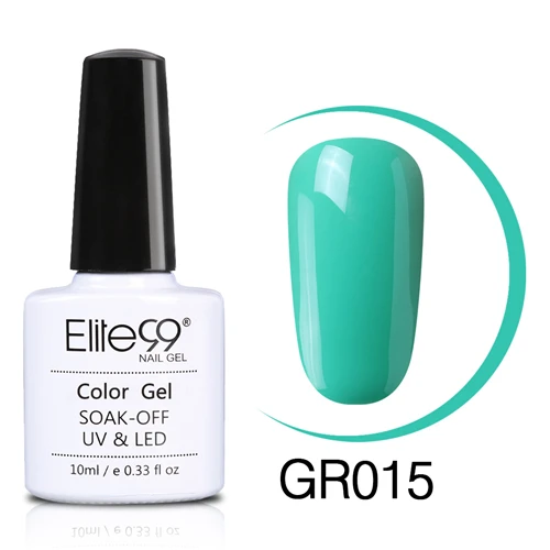 Elite99 Soak Off Green Series Гель-лак 10 мл Светодиодный УФ-гель лак для ногтей Праймер УФ гель лак для ногтей художественная краска для маникюра - Цвет: 015