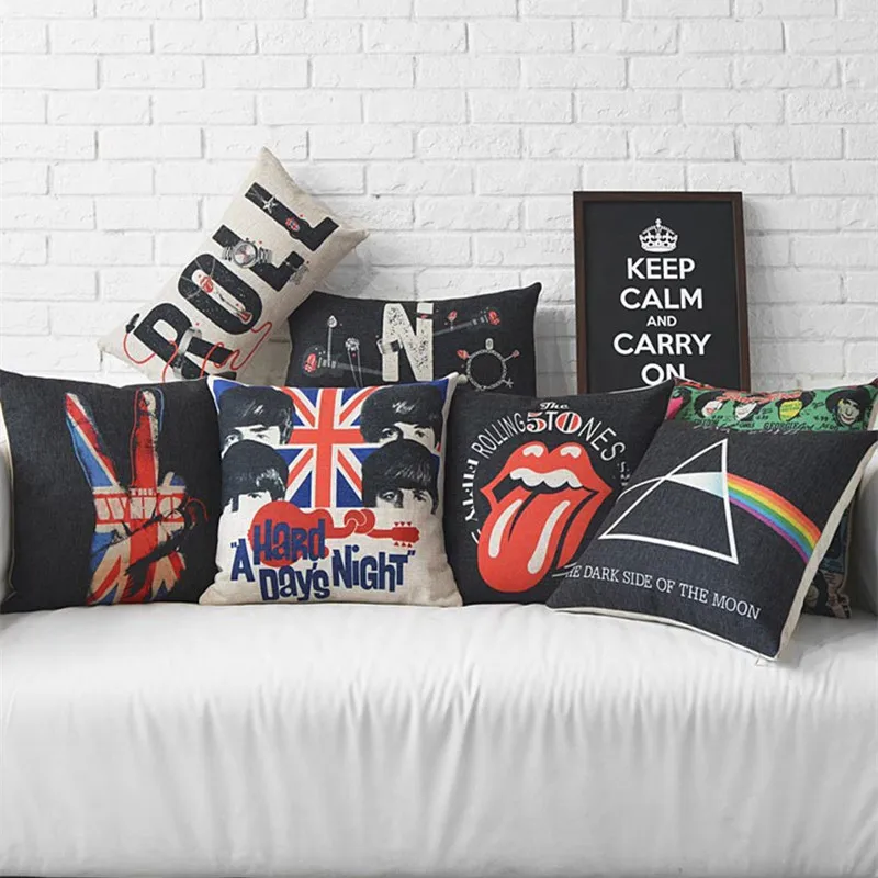 

Super Star Rock&Roll Music Print Cushion Cover Large Tongue Decor Sofa Throw Pillow Case Cojines Decorativos Para Sofa Almofadas
