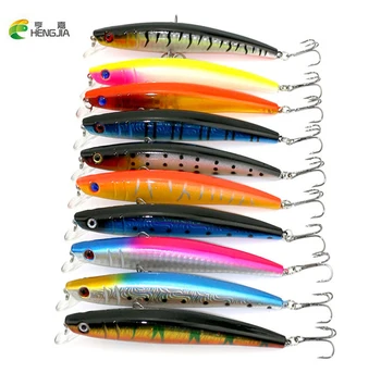 شراء2017 جديد وصول 100 قطع أسماك Crankbait الطعم الثابت ضيق تمايل البطيء العائمة Jerkbait 11.5 سنتيمتر/11 جرام حماقة الصيد Wobbers السحر