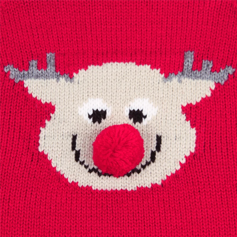 Newborn Christmas Baby Bodysuit Knitted Sleeveless Funny Cartoon Infantil Bodysuit Winter Toddler Girl Boys Onsies Jumpsuit red-05