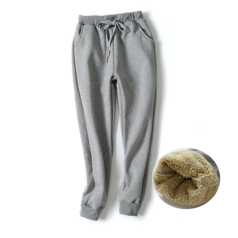

Casual Fit Women Plus Wool Velvet Pants Unisex Streetwear Autumn Winter Warm Trousers Sweatpants Leggings Joggers Womens Clothes