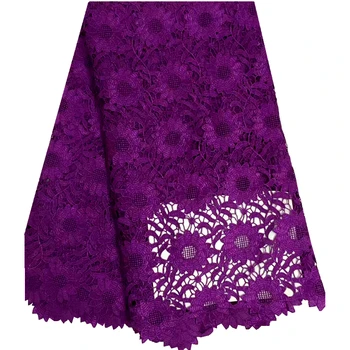 

Purple African Lace Fabric For Wedding.High Quality Guipure Lace Fabric For Dress.Wholesale Price Nigerian Lace Fabric F215