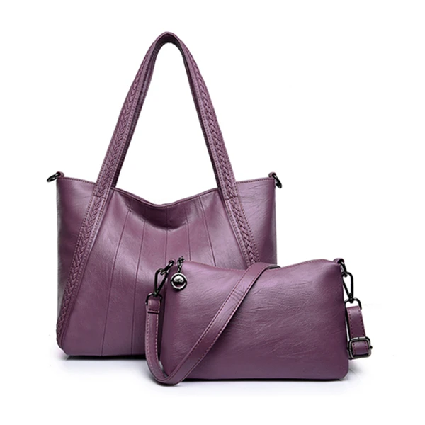 Роскошная женская дизайнерская сумка высокого качества из овечьей кожи, женская сумка через плечо, женская брендовая большая сумка через плечо - Цвет: Purple