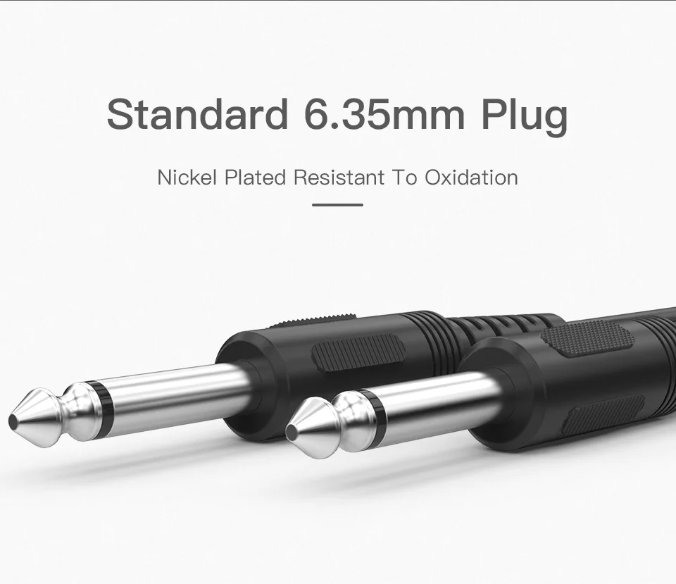 CHOSEAL 6.35mm Jack Male to Male Audio Cable for Mono Guitar Mixer Amplifier (6)